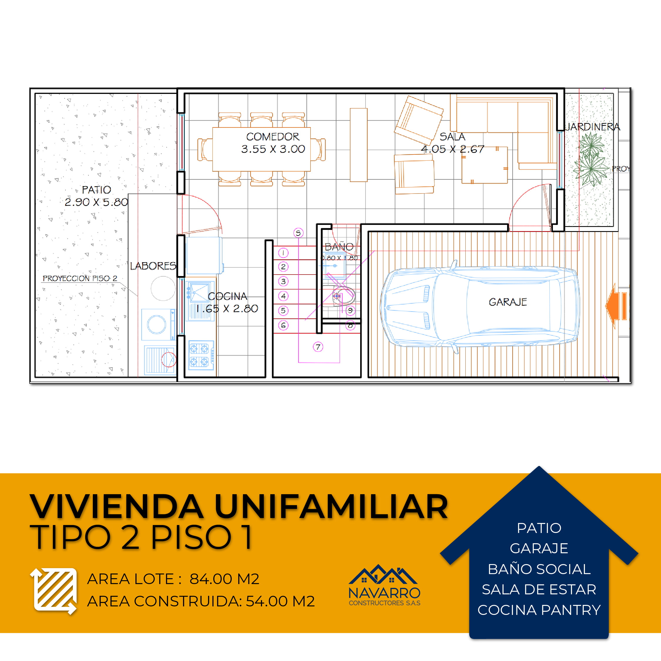 Vivienda Unifamiliar Tipo 2 NAVARRO CONSTRUCTORES